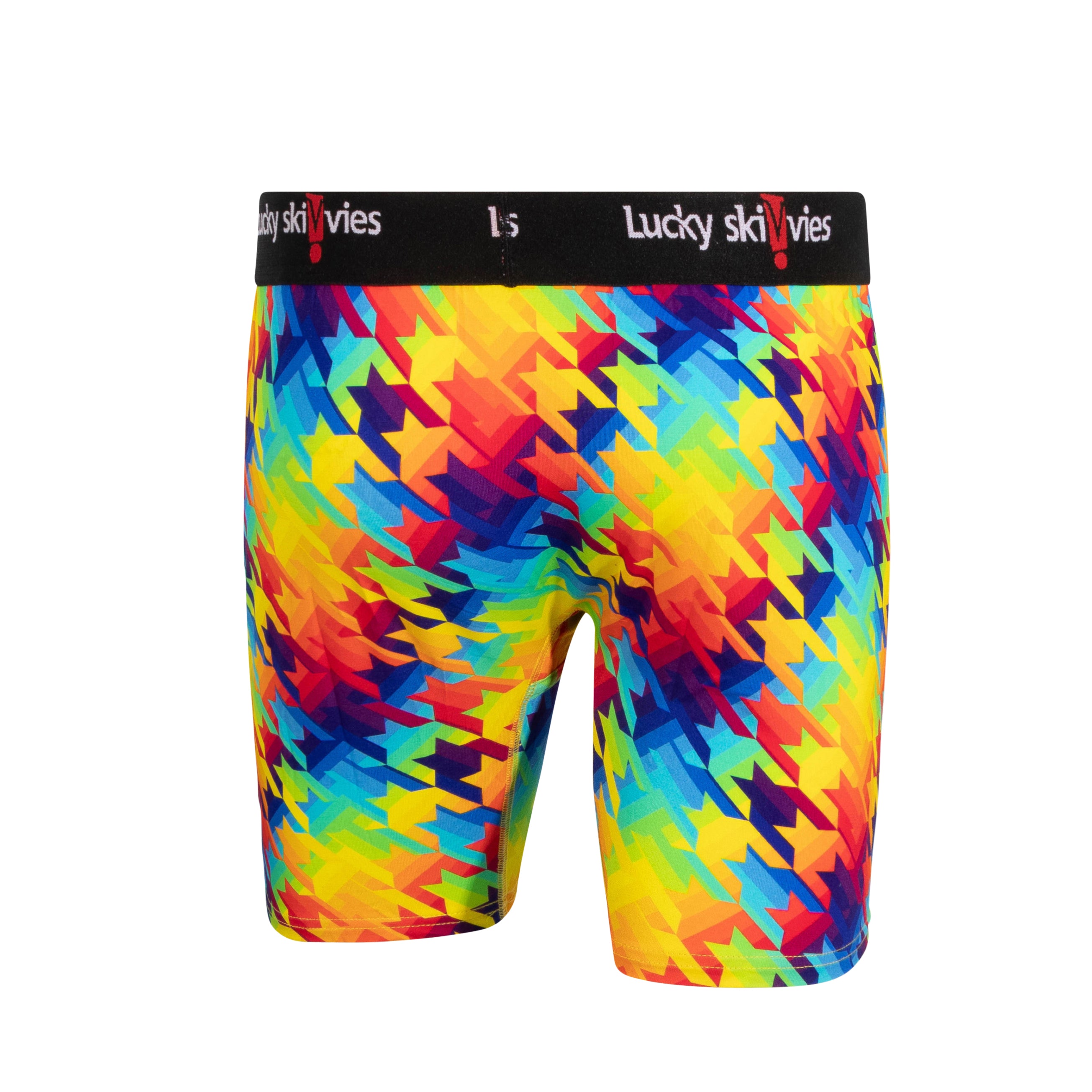 6" Rainbow Hounds Tooth Boxer Briefs - Lucky Skivvies